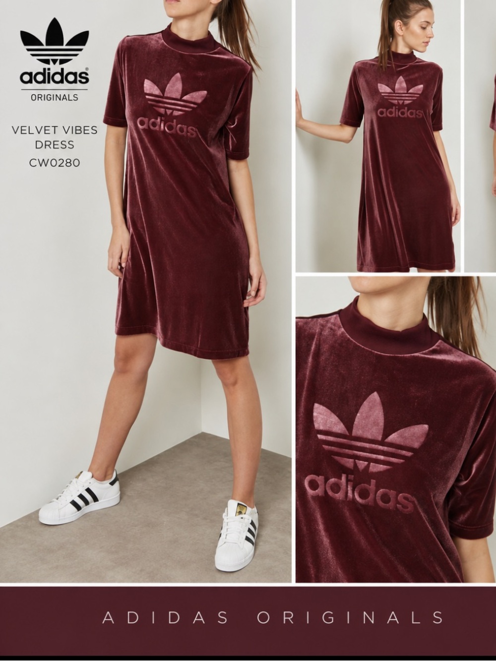 Adidas Velvet Vibes Dress in Velour